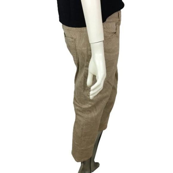 Talbots Pants Cropped Tan Paisley Pattern Size 10P SKU 000327-5 - Picture 4 of 4